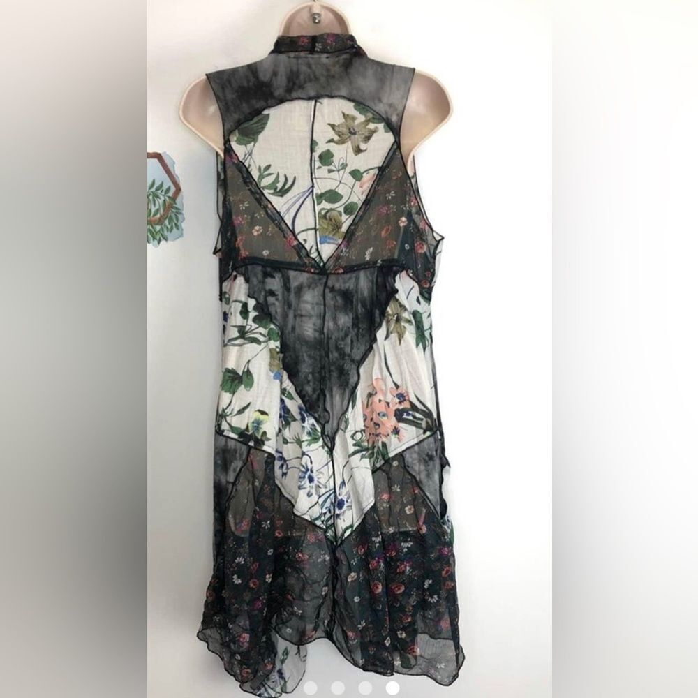 Fleur De Lis Boho Patchwork Vest Flowy Lagenlook.… - image 1